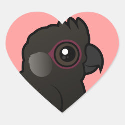 Birdorable White-tailed Black Cockatoo Heart Sticker