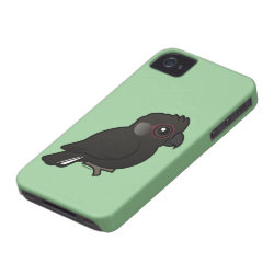 Birdorable White-tailed Black Cockatoo Case-Mate iPhone 4 Barely There Universal Case