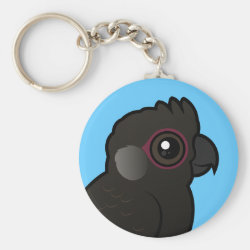 Birdorable White-tailed Black Cockatoo Basic Button Keychain