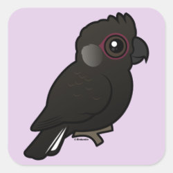 Birdorable White-tailed Black Cockatoo Square Sticker