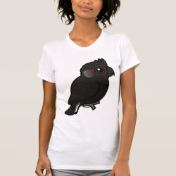 Birdorable White-tailed Black Cockatoo Women's American Apparel Fine Jersey Short Sleeve T-Shirt
