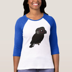 Birdorable White-tailed Black Cockatoo Ladies Raglan Fitted T-Shirt