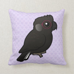 Birdorable White-tailed Black Cockatoo Cotton Throw Pillow