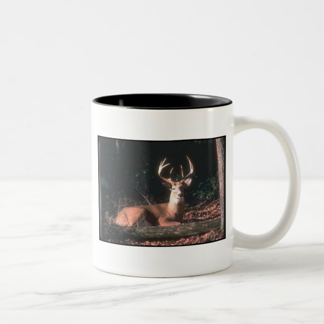 White Tailed Buck Deer Two-Tone Coffee Mug (Right)