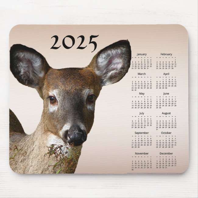 White Tailed Deer 2025 Nature Calendar Mousepad