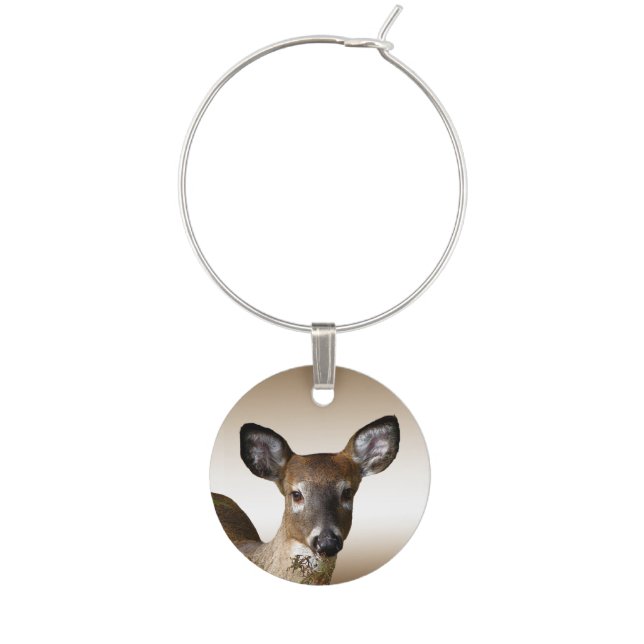 White Tailed Deer Animal Nature Wine Charm (Front)