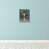 White Tailed Deer at Forest Pond Canvas Print (Insitu(Wood Floor))