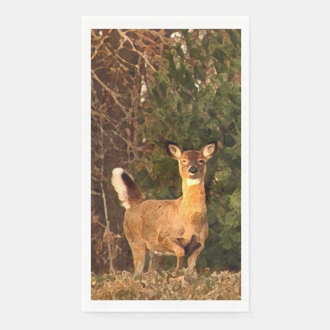 White-tailed Deer at Sunrise Paper Guest Towel