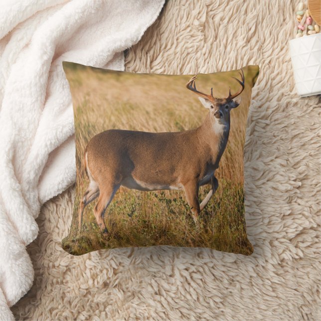 White-tailed Deer | Autumn in TX Throw Pillow (Blanket)