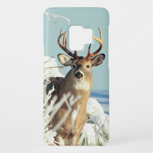 White Tailed Deer Big Buck Winter Scene Case_Mate Samsung Galaxy S9 Case