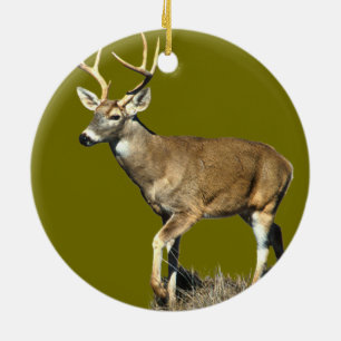 White Tailed Deer Buck Ceramic Ornament