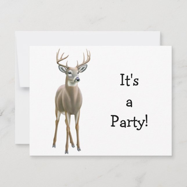 White Tailed Deer Buck Invitation (Front)