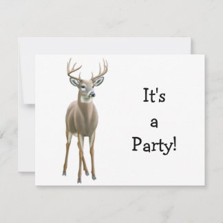 White Tailed Deer Buck Invitation