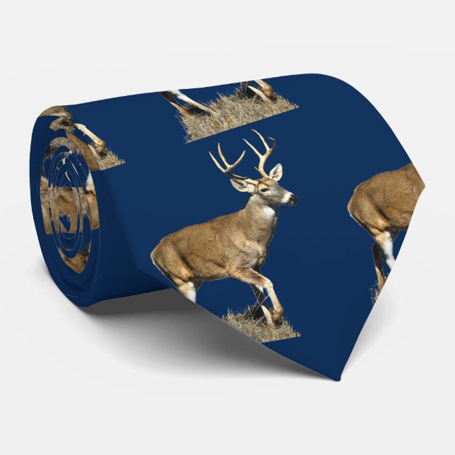 White Tailed Deer Buck Neck Tie (Rolled)