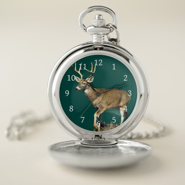 White Tailed Deer Buck Pocket Watch (Inside)