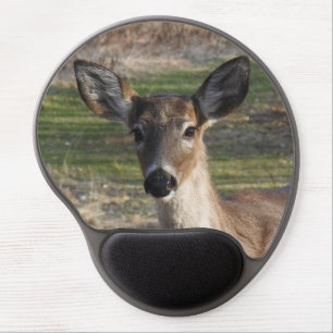 White tailed deer close up gel mouse pad