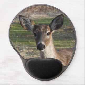 White tailed deer close up gel mouse pad