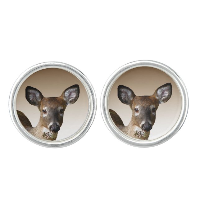 White Tailed Deer Cuff Links (Front)