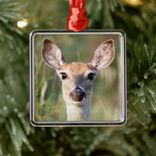 White-tailed Deer Doe Metal Ornament