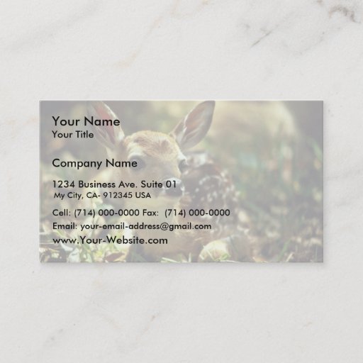 Customizable White-tailed Deer Fawn Business Cards