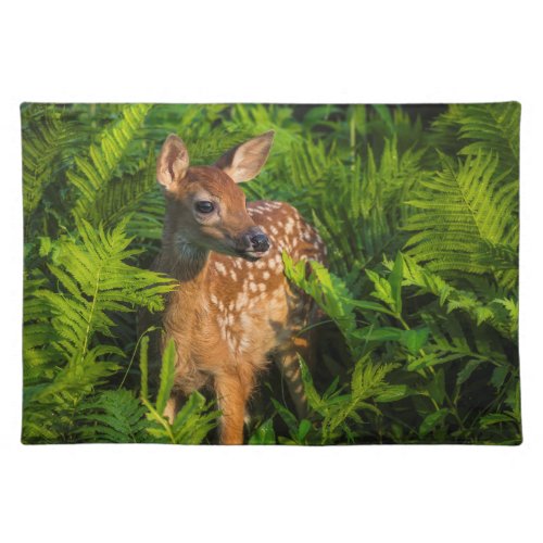 White_tailed Deer Fawn  Minnesota Cloth Placemat