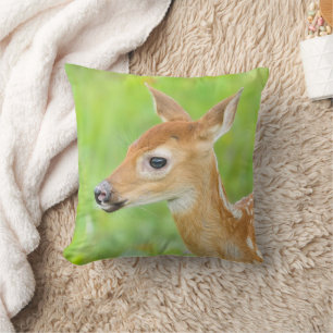 White-Tailed Deer Fawn Minnesota Throw Pillow