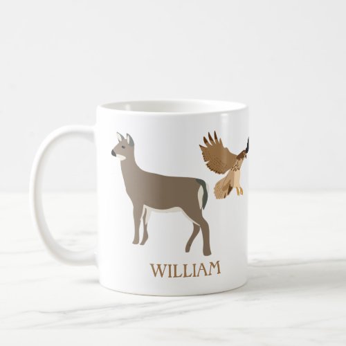 White_Tailed Deer Fox Birds Personalized Coffee Mug