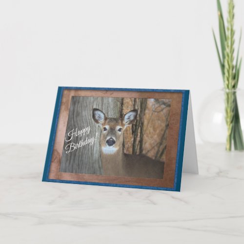 White Tailed Deer Happy Birthday Card