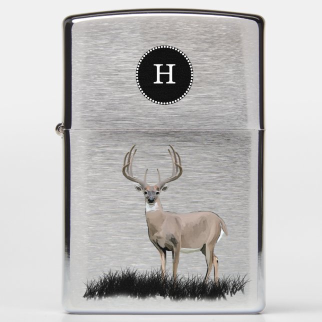 White Tailed Deer Hunting Zippo Lighter (Front)