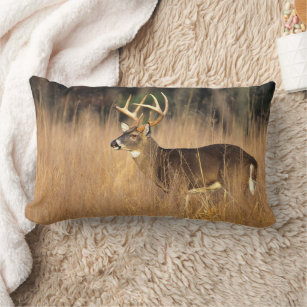 White-tailed Deer   Smoky Mountains Tennessee Lumbar Pillow