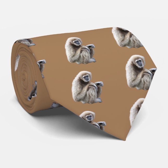 White-tailed gibbon neck tie (Rolled)