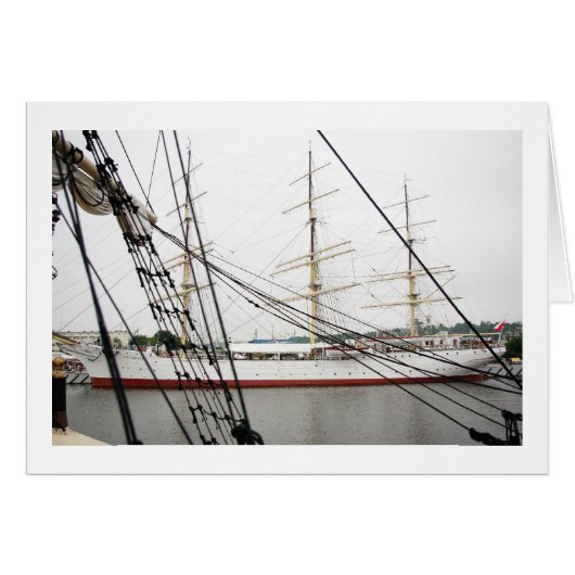 White tall ship - Card (Front Horizontal)
