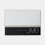 White Tan and Black Stripe Just a note Monogram
