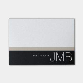 White Tan And Black Stripe Just A Note Monogram by OakStreetPress at Zazzle