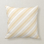 [ Thumbnail: White & Tan Colored Lined Pattern Throw Pillow ]