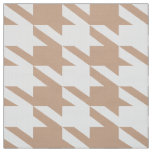 White &amp; Tan Houndstooth Seamless Pattern Fabric