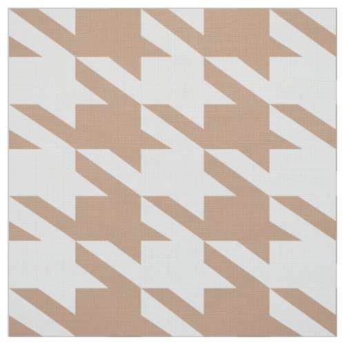 White  Tan Houndstooth Seamless Pattern Fabric