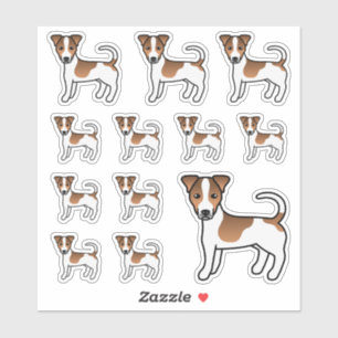 White & Tan Smooth Coat Jack Russell Terrier Dogs Sticker