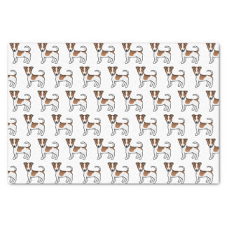 White &amp; Tan Smooth Coat Jack Russell Terrier Dogs Tissue Paper