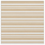 [ Thumbnail: White & Tan Stripes Fabric ]