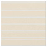 [ Thumbnail: White & Tan Stripes/Lines Pattern Fabric ]