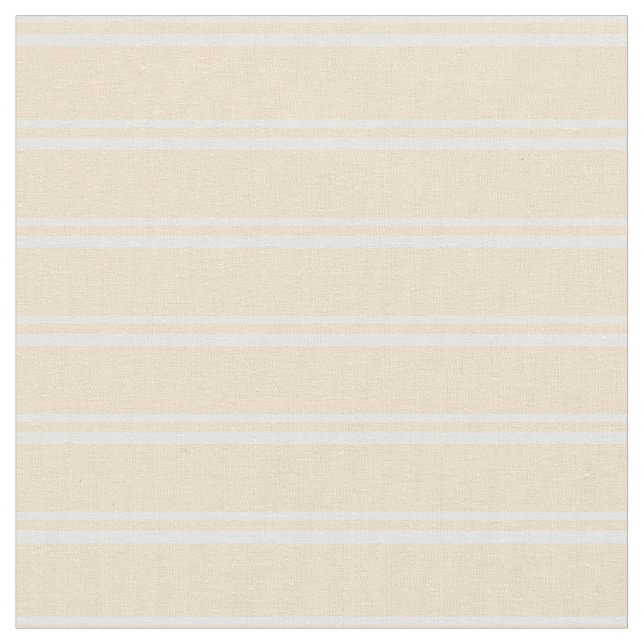 White & Tan Stripes/Lines Pattern Fabric (Close Up)