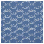 White Tandem bike on blue Fabric