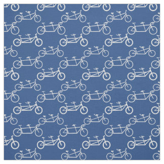 White Tandem bike on blue Fabric