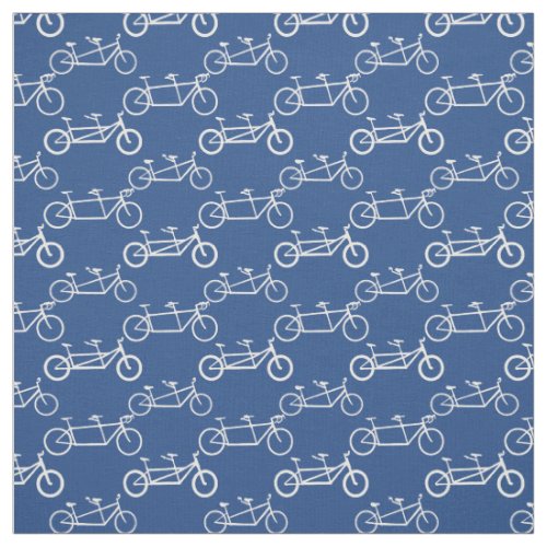 White Tandem bike on blue Fabric