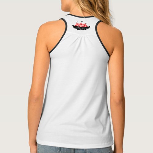 White tank top NOCA logo front blank back