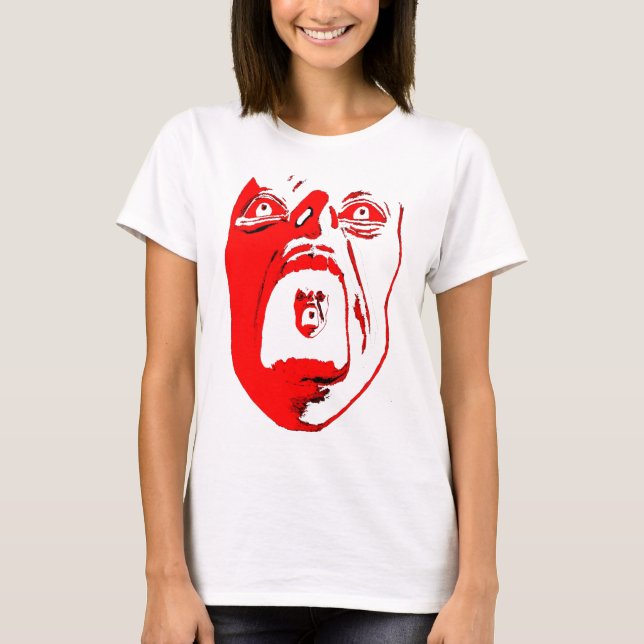 White Tank Top with Red Scream (Front)