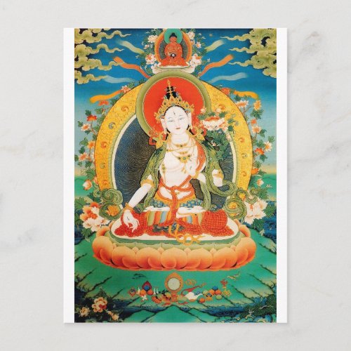 WHITE TARA BUDDHIST DEITY POSTCARD