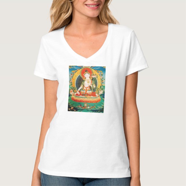 WHITE TARA BUDDHIST DEITY T-Shirt (Front)