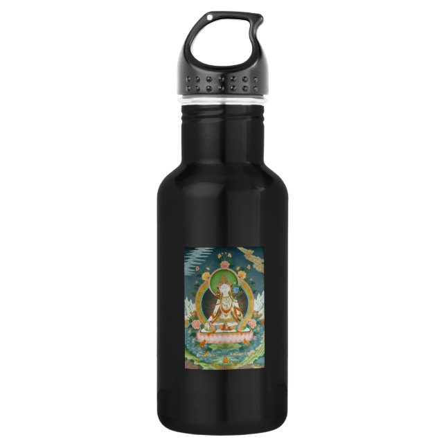 White Tara Water Bottle (Front)